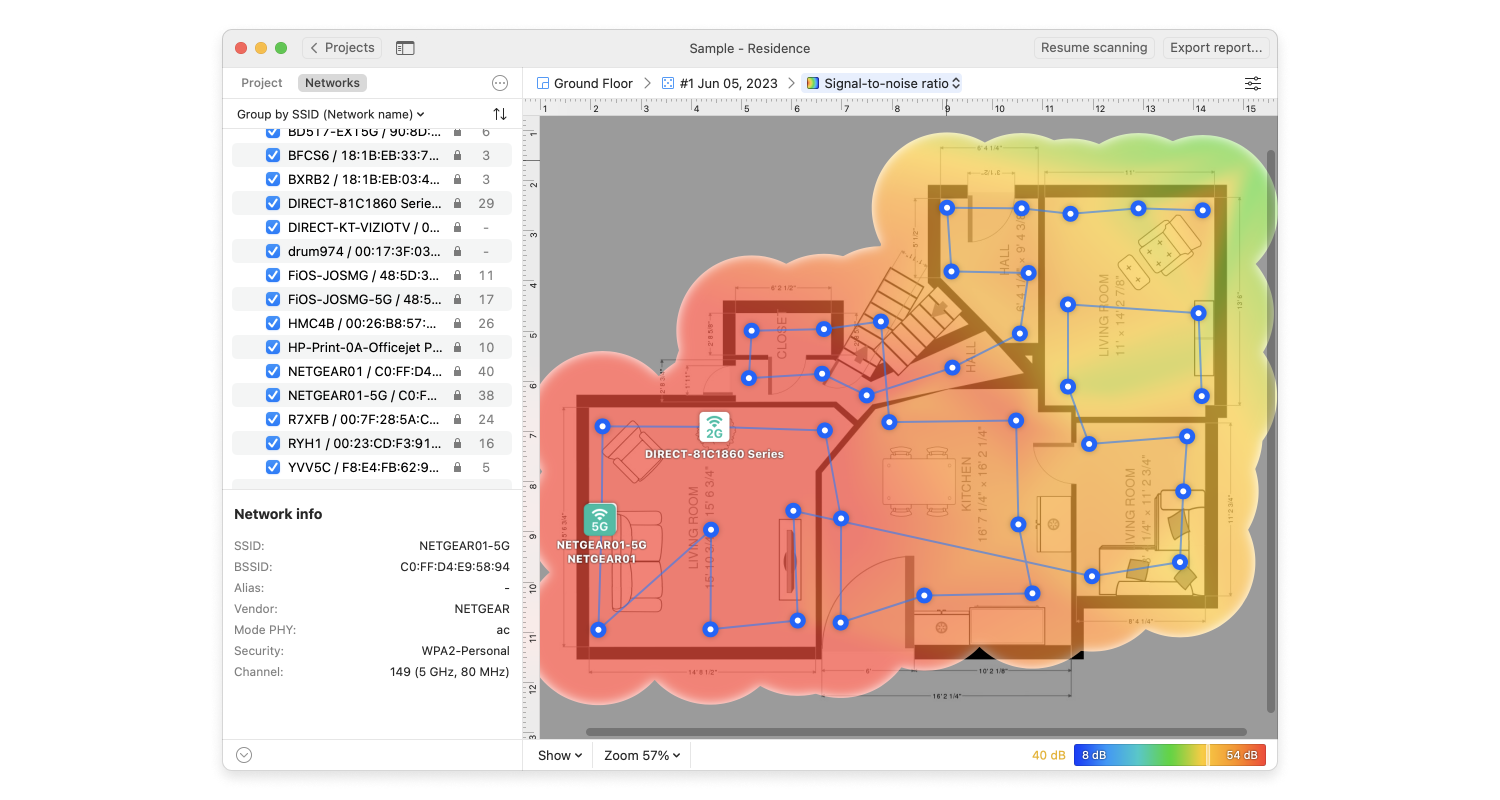 NetSpot Survey Mode