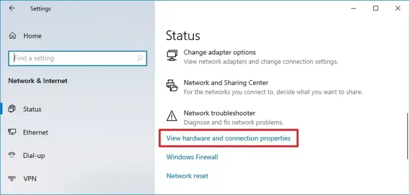 Click View your network properties