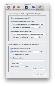 Active Scanning preferences