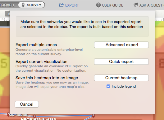 NetSpot survey export options