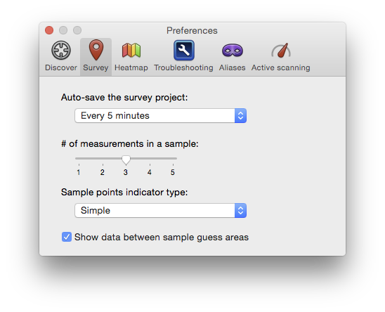 NetSpot Survey Preferences