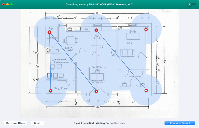 Wifiner drawing data points