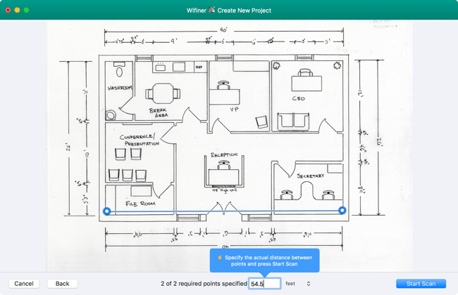 Wifiner map calibration