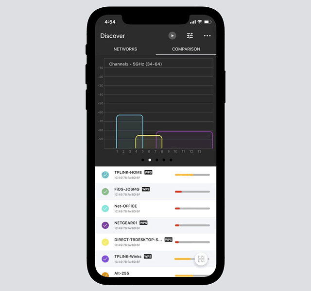 Filter by name - NetSpot for iOS