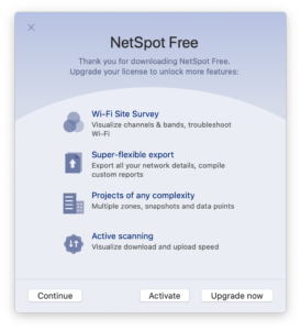 Upgrade to NetSpot Home, PRO or Enterprise