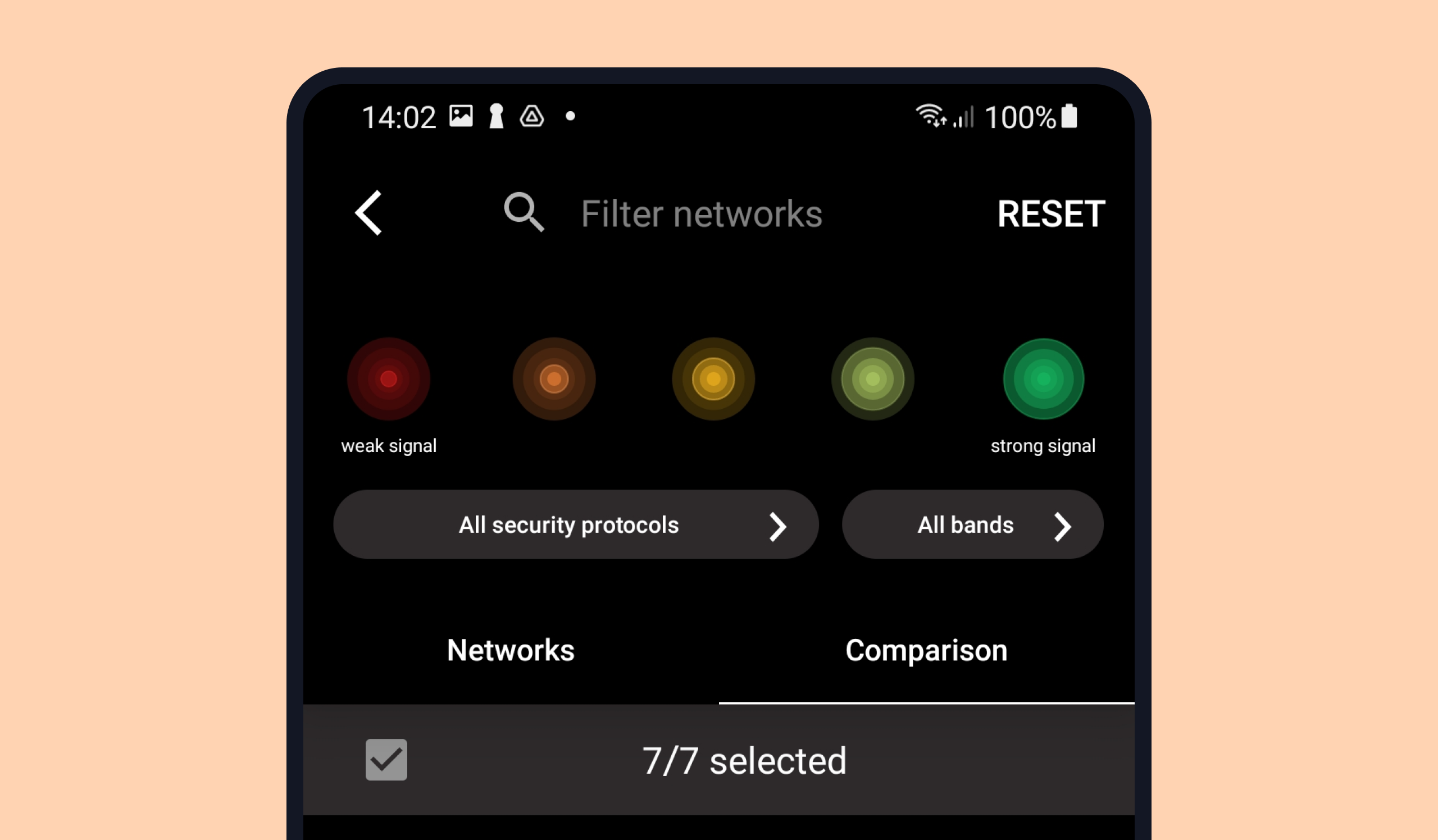 Filter by signal strength