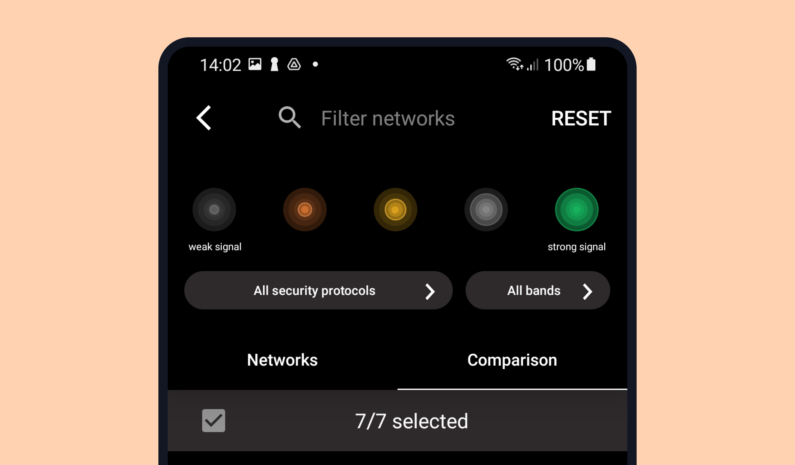 Filter by signal strength