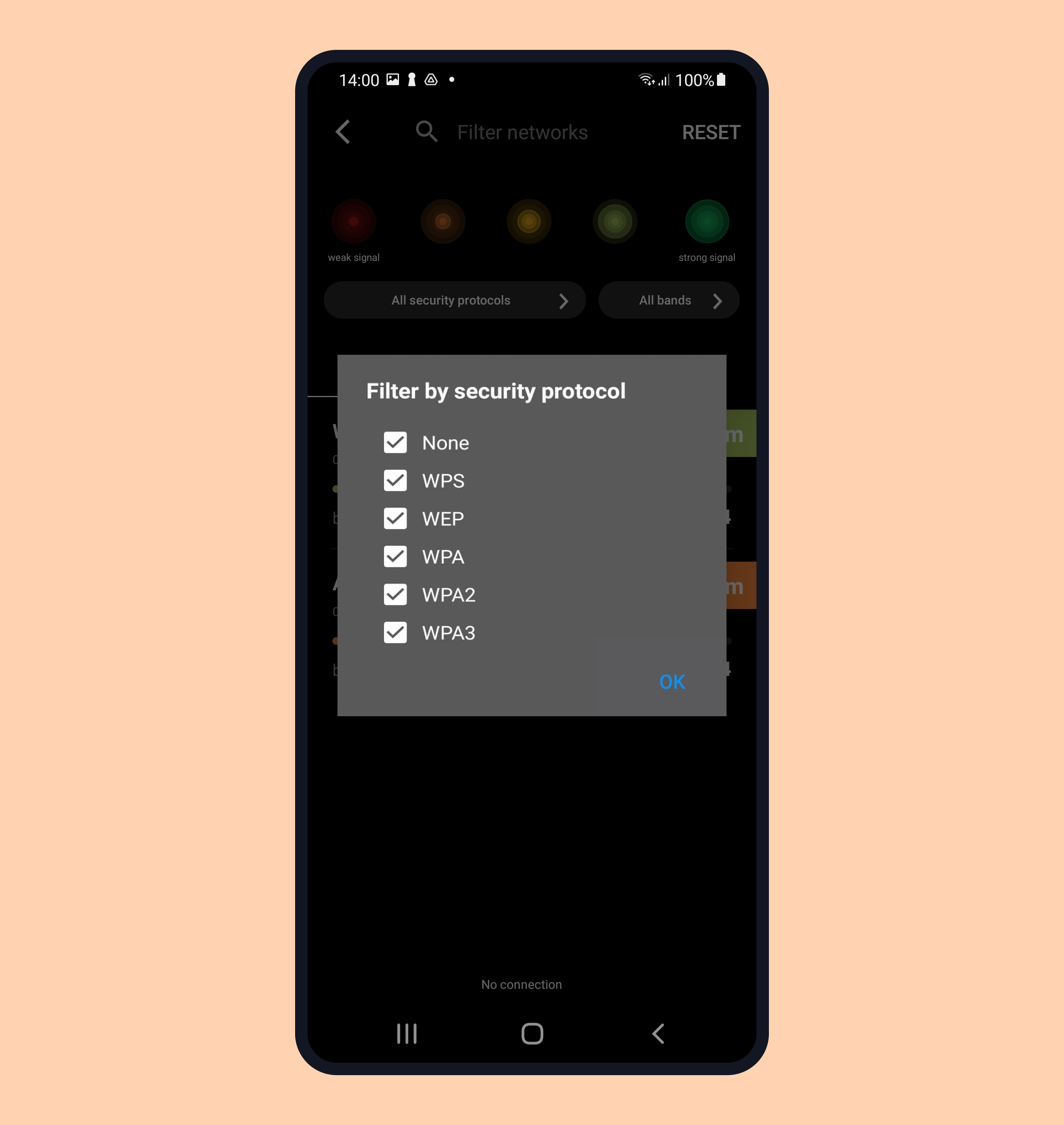 Filter by security protocol