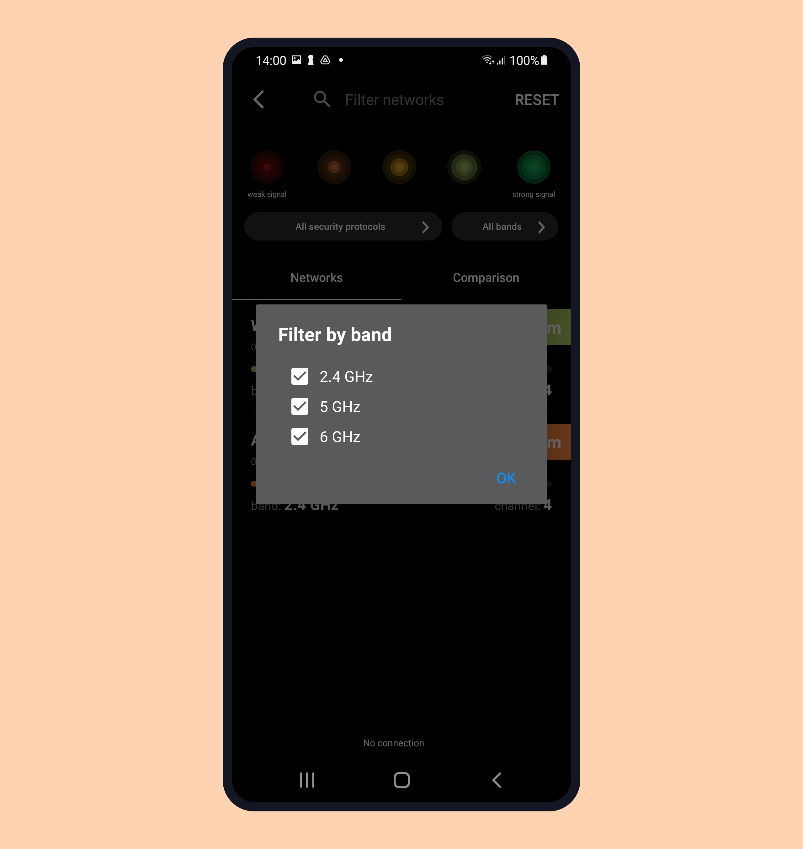 Filter by frequency band