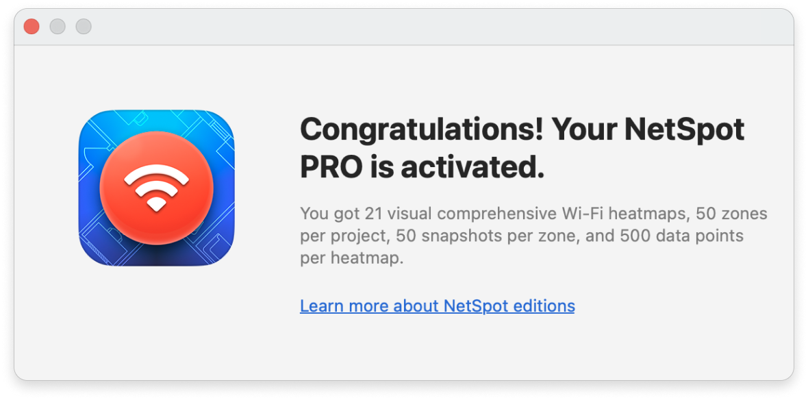 Your version of NetSpot