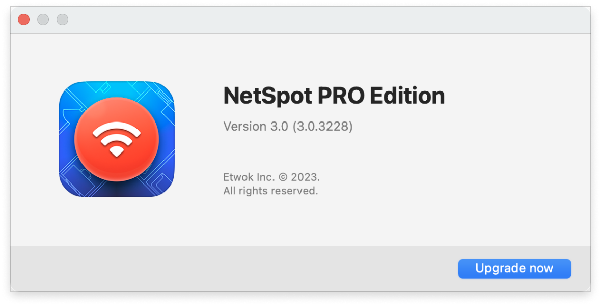 Your version of NetSpot