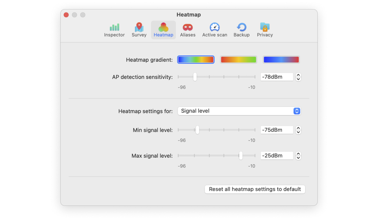 Heatmap and Survey settings