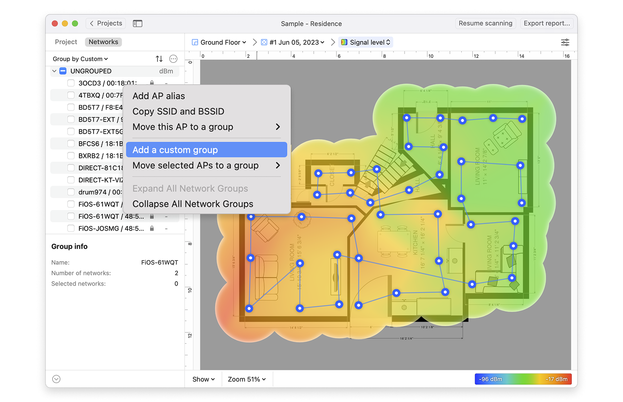 Group networks by: