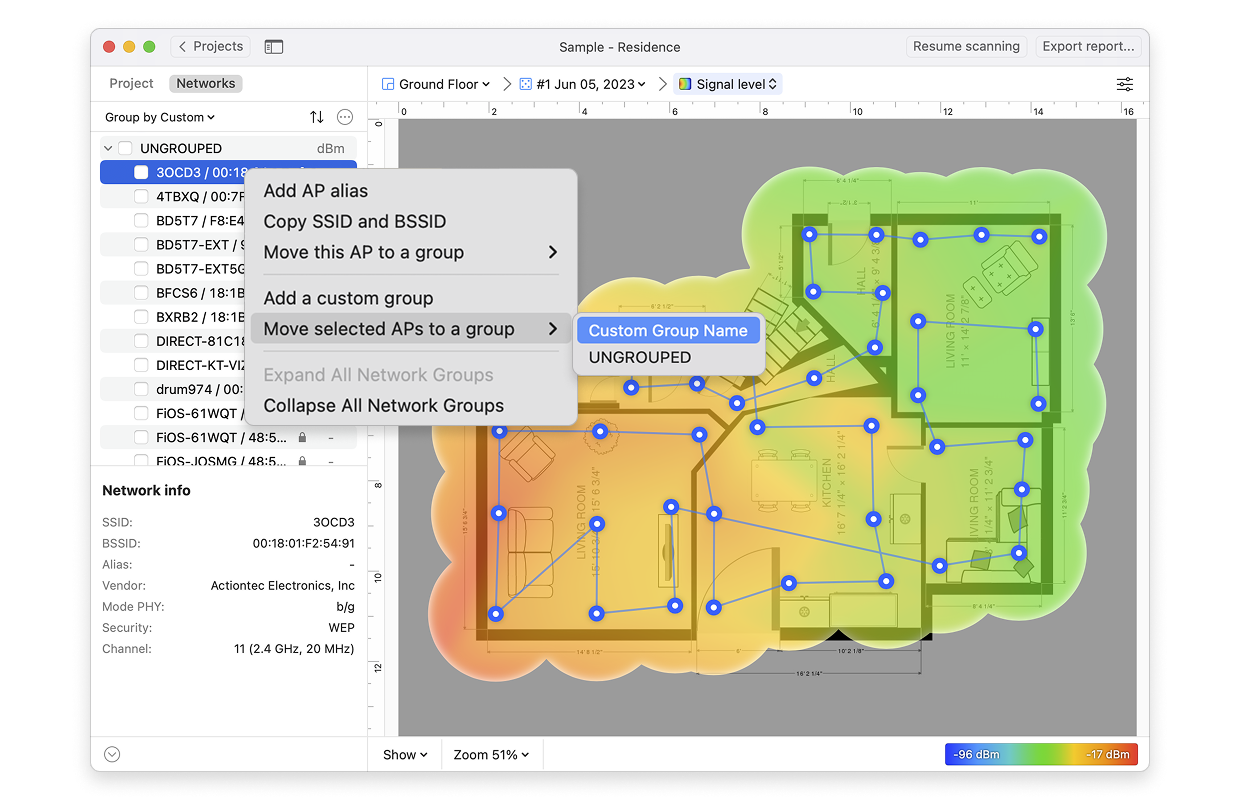 Group networks by: