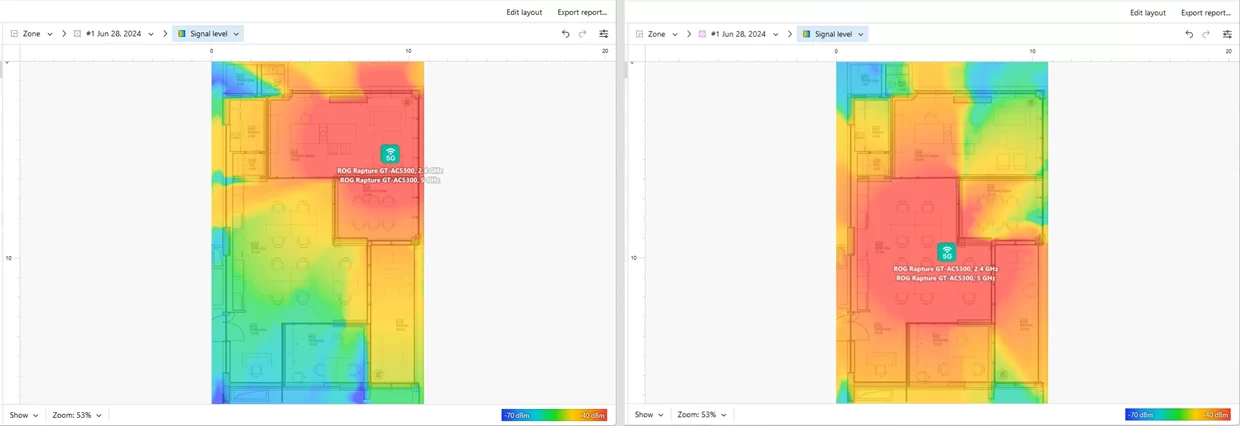 NetSpot — Planning mode (signal level) NetSpot — Planning mode (signal level)