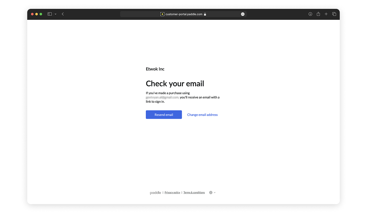 Check your email Check your email