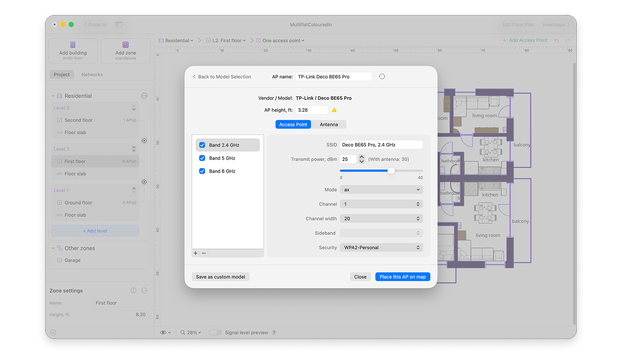 Specify AP’s desired settings