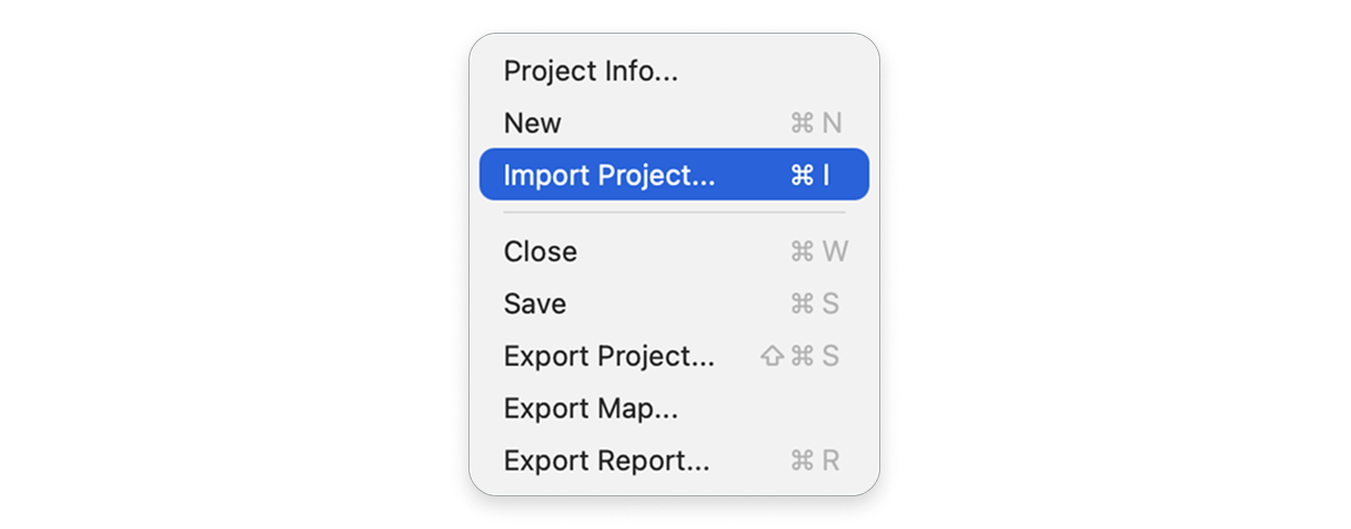 Import the project with File - Import Project…