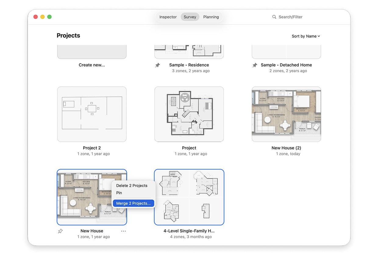 Click Merge X Projects…