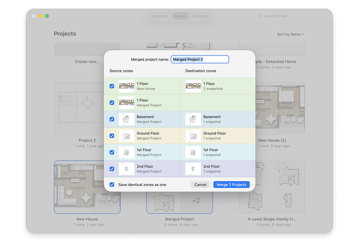 Choose a new name for your merged project