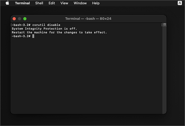 Disable System Integrity Protection (SIP)