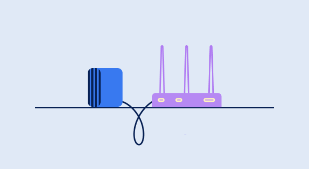 Verbinden Sie den Router mit Ihrem Modem