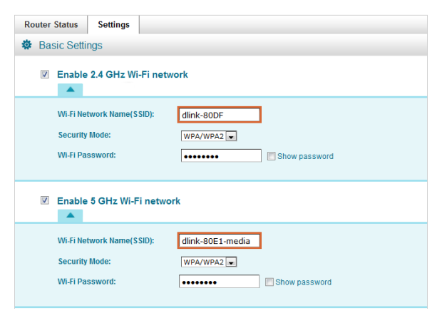 Geben Sie Ihren neuen WLAN-Namen ein