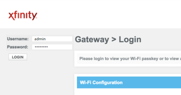 Router’s admin panel login