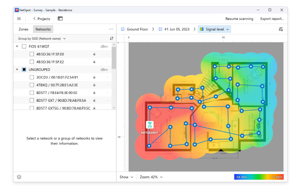 Carte thermique de NetSpot