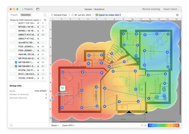 NetSpot Survey mode