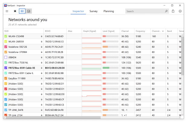 Sort the discovered WiFi networks by their channel