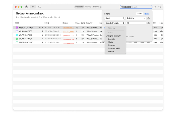 NetSpot Modo Inspetor