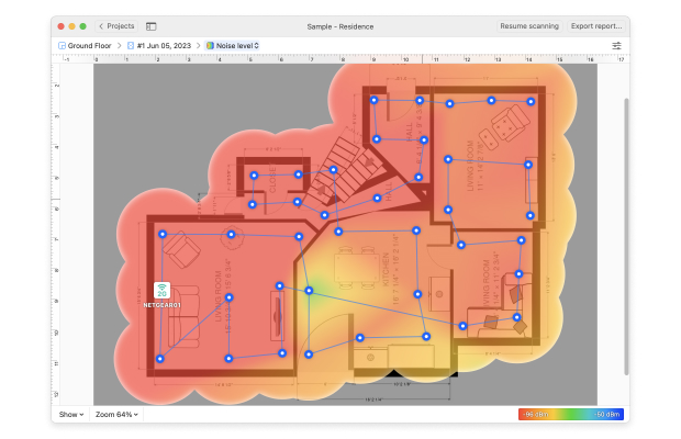 NetSpot WiFi heatmap