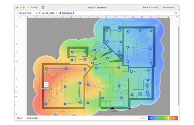 NetSpot 信号レベル