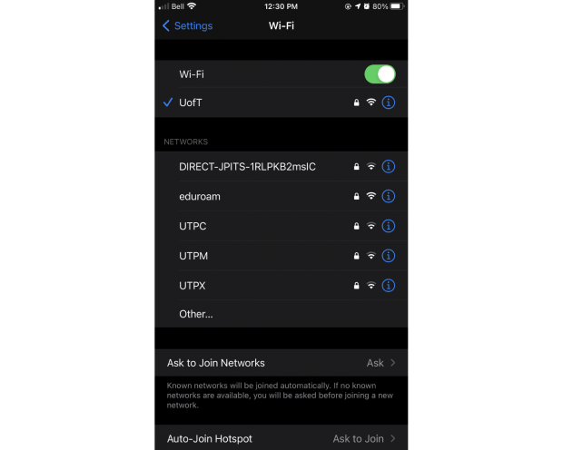 Go to the WiFi section