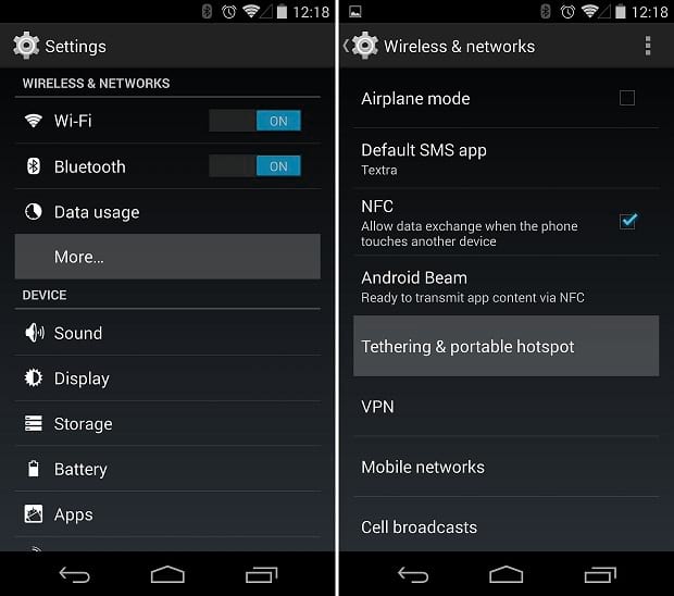 Hotspot Wi-Fi Android