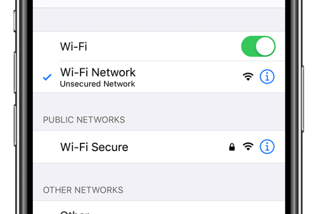 Look at the WiFi indicator icon