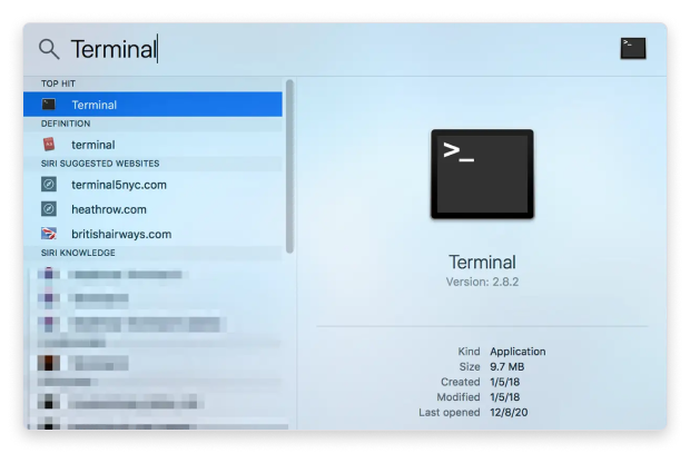 Launch the Terminal app