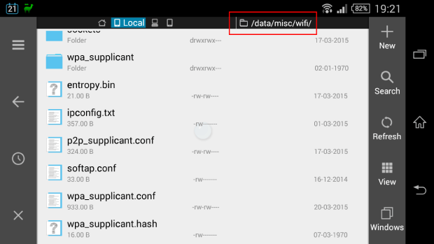 Como encontrar senhas WiFi em um dispositivo Android com root Passo 1