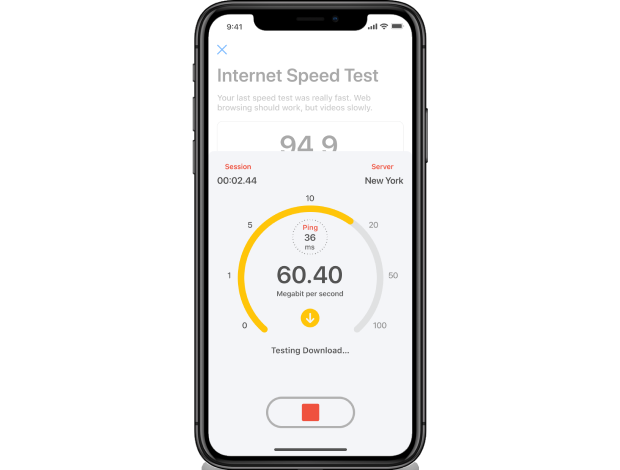 Internet speed test iPhone
