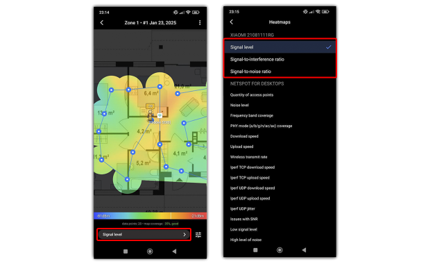 Analyze the WiFi Heatmaps Android