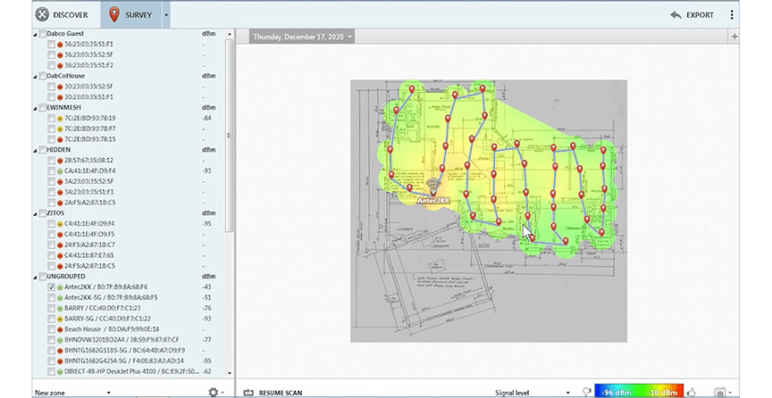 Perform a WiFi site survey