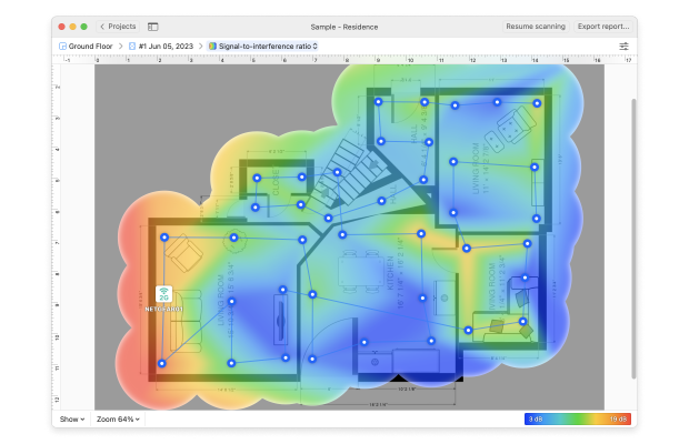 Netspot Overlapping Channels heatmap