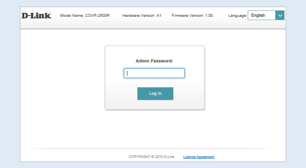 Admin interface D-Link
