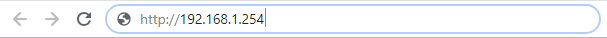 URL bar 192.168.1.254