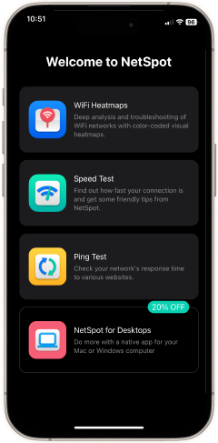 launch NetSpot for iOS