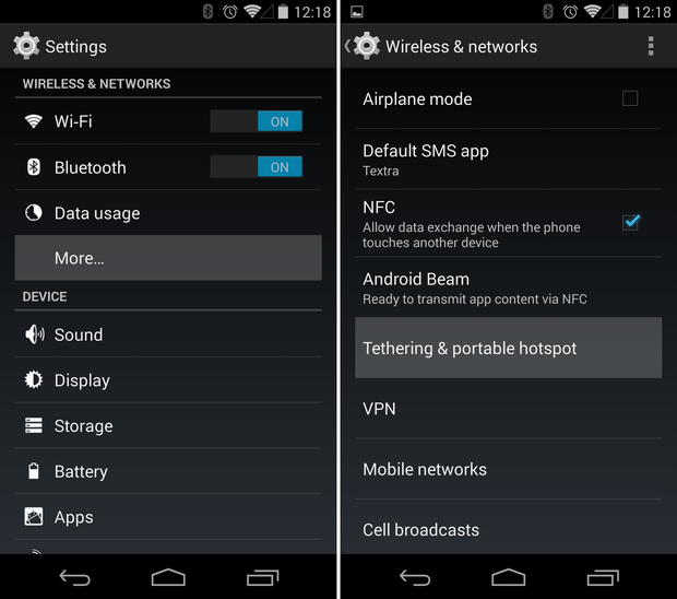 Punto de acceso Wi-Fi Android