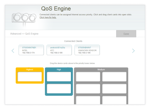 Find QoS-indstillingerne