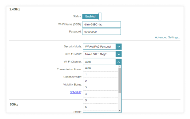 Select the desired channel