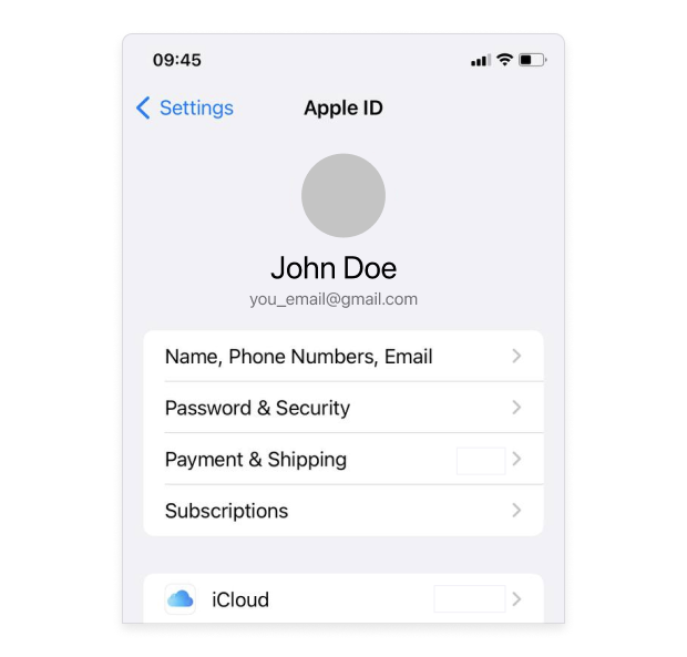 Apple ID email adress iOS